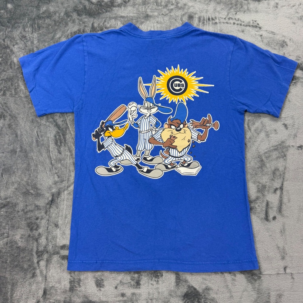 VTG 1994 Chicago Cubs‎ Looney Tunes T-Shirt Single Stitch Bugs Bunny Blue Small - Picture 3 of 8